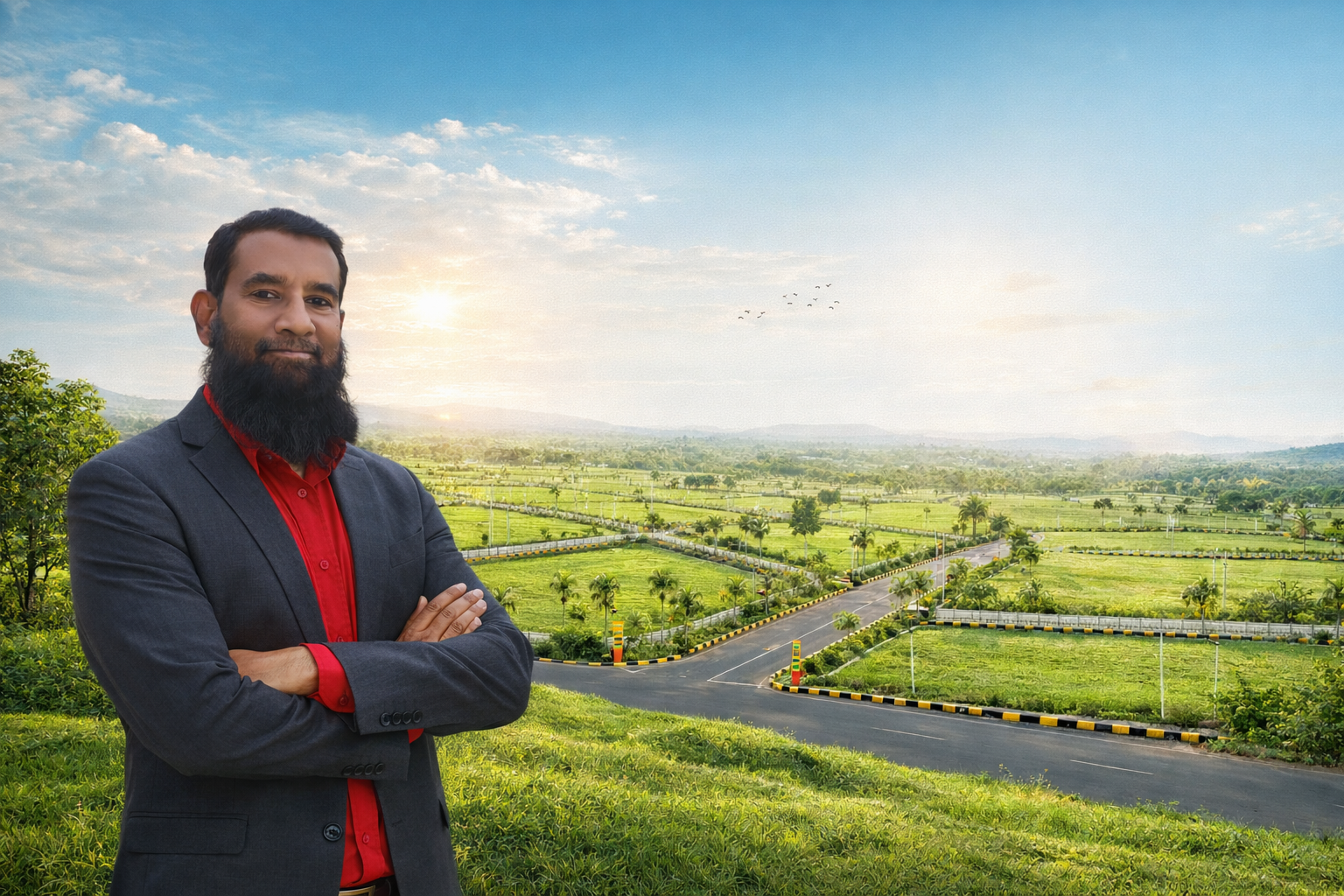 man in blazer with scenic backdrop, Sheikh Waris Ali