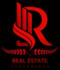 red and black real estate logo